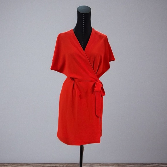 Topshop Dresses & Skirts - Topshop Vibrant Red Wrap Dress